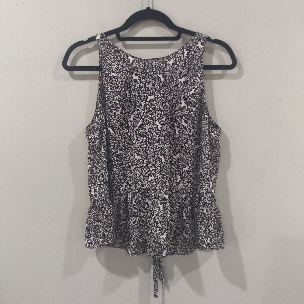 Patterned Peplum Tank Top